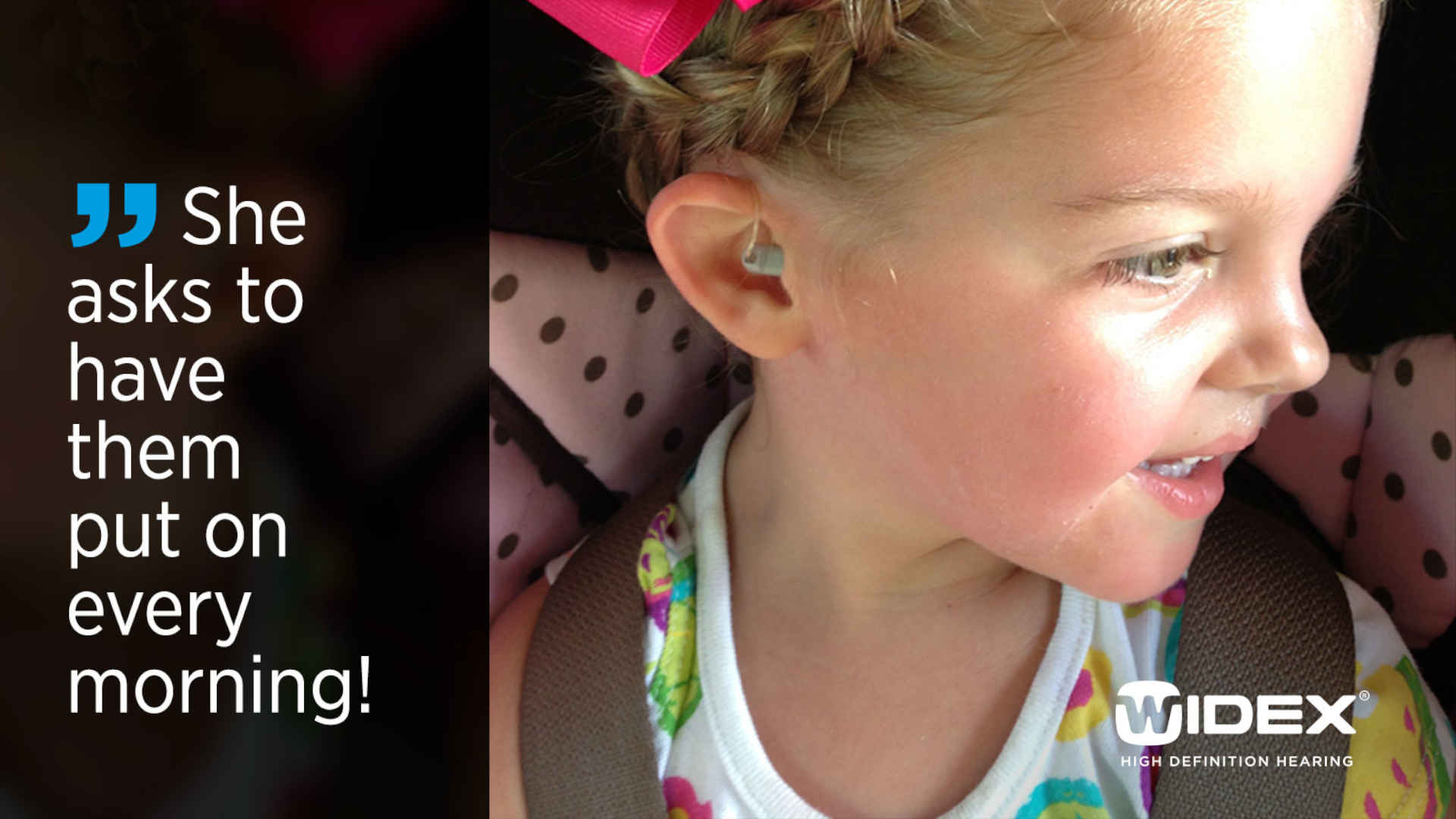 Little girl with hearing aids