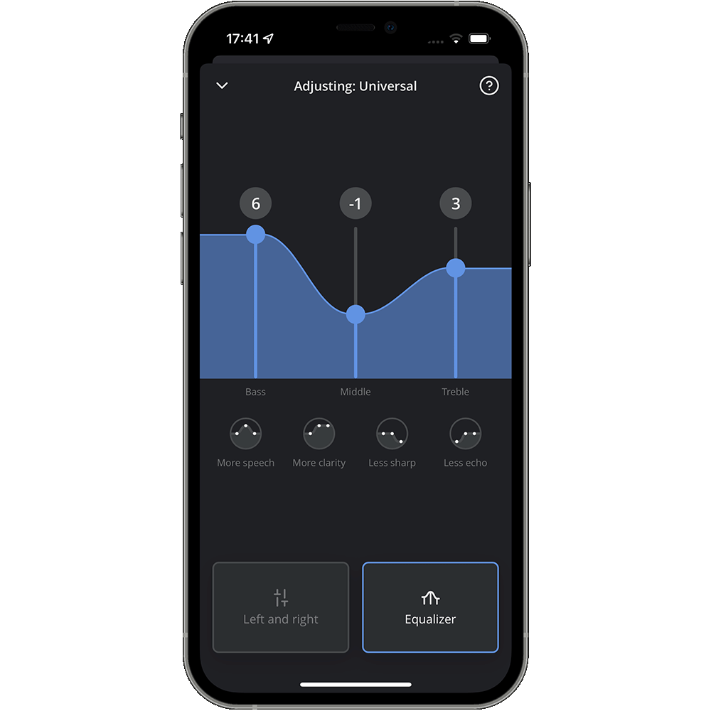 Widex Moment app screenshot - personalize sound