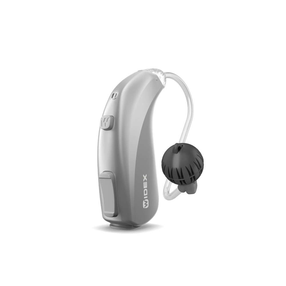 Moment BTE 13 D hearing aid in Silver-Grey